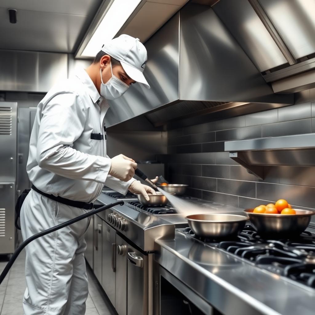 Servicio de fumigación en cocina comercial